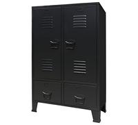 vidaXL Armario 67x35x107 cm Negro Metálico Estilo Industrial Almacenaje Orden