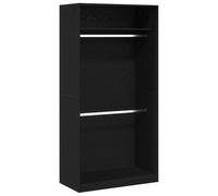 vidaXL Armario Negro de Roble 100 x 50 x 200 cm, de Madera trabajada. Viene con Barra para Colgar y estantes Integrados, Ideal para organizar Tus Cosas en casa.