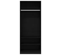 vidaXL Armario Negro de Roble 80 x 50 x 200 cm, Resistente, con estantes Ajustables y Barra para Colgar. Es la solución organizar tu Dormitorio y los Muebles de casa.