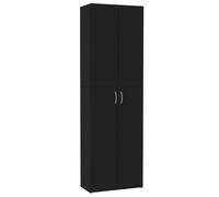 vidaXL Armario Oficina de Contrachapada Mobiliario Archivador Diseño Elegante Estilo Minimalista Clasificación Organizada Archivos Negro 60x32x190cm