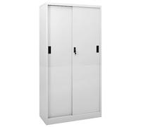 vidaXL Armario Oficina Puerta Corredera Mueble Archivador Armario Almacenamiento Archivos Documentos Organizador Acero Gris Claro 90x40x180 cm