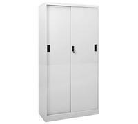 vidaXL Armario Oficina Puerta Corredera Mueble Archivador Armario Almacenamiento Archivos Documentos Organizador Acero Gris Claro 90x40x180 cm