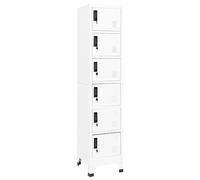 vidaXL - Armario para archivadores, archivador, Mueble de Almacenamiento, Equipo Deportivo, Productos de Limpieza, Interior, Oficina, Blanco, 38 x 40 x 180 cm, Acero