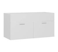 vidaXL Armario para lavabo con estante robusto madera contrachapada Blanco 90x38,5x46 cm