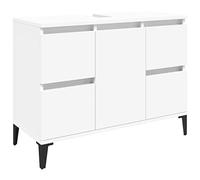 vidaXL Armario para lavabo Madera contrachapada Blanco 80x33x60 cm