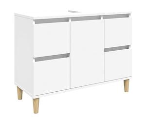 vidaXL Armario para Lavabo Madera contrachapada Blanco 80x33x60 cm