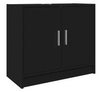 vidaXL Armario para Lavabo Madera de ingeniería Negro 63x29x55 cm, Armario de baño, Mueble de almacenaje de baño, Mueble de Lavabo de baño