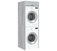 vidaXL Armario para Lavadora con Puerta Gris Sonoma 67,5 x 68 x 200 cm, Baño Moderno, diseño Rectangular, Materiales duraderos, Almacenamiento Amplio y Estilo Atractivo