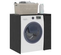 vidaXL Armario para Lavadora con Puerta Roble Negro 87 x 60 x 89 cm, Almacenamiento para baño, Armario Rectangular Moderno, Espacio Amplio, Resistente al Agua, diseño Elegante, fácil de armar