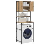 vidaXL Armario para Lavadora con Mucho Espacio de Almacenamiento en Roble Artesanal 68x48,5 x 194 cm. Unidad de Metal y Madera Industrial, Muebles Modernos para el hogar, solución de organización de
