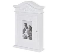vidaXL Armario para Llaves de Pared con Marco de Fotos Madera Blanco Llavero