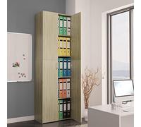 VidaXL - Armario para oficina de roble Sonoma, 60 x 32 x 190 cm, madera contrachapada (40,6 kg), muebles