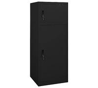 vidaXL Armario para sillas de montar con estante casillero, acero negro 53x53x140 cm