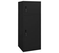 vidaXL Armario para Sillas de Montar Monturas con Estante Casillero Equipo de Hípica Cuarto de Arreos Almacenaje Acero Negro 53x53x140 cm