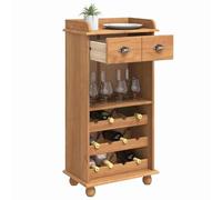 vidaXL Armario para Vinos ASKIM Cera de Miel 57 x 37 x 114 cm | Acepta hasta 12 botellas de vino, El estilo rústico le da un toque bonito a tu decoración, Hecho de madera maciza de acacia