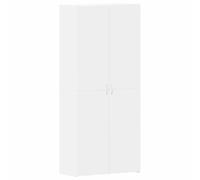 vidaXL Armario para Zapatos Blanco 80X35.5X180 cm Madera Almacenamiento Moderno para Zapatos con Puertas con Bisagras y 5 Compartimentos Organizador de Calzado Estante Interior de Closet Muebles par
