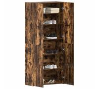 vidaXL Armario para Zapatos Roble Ahumado 80X35.5X180 cm Almacenamiento de Madera Sólida Interior Puertas con Bisagras Organizador Contemporáneo para Pasillo Dormitorio Estante Moderno con Estante