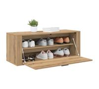 vidaXL Armario para Zapatos con Estante Roble Artisan 100 x 35 x 38 cm, Banco para Zapatos, diseño Rectangular Moderno, Organizador Duradero para la Entrada, Sistema de estantería Funcional