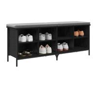 vidaXL Armario para Zapatos con Estante Roble Negro 131 x 35 x 50 cm, Almacenamiento rústico para Zapatos, Organizador Duradero, gabinete Industrial, Elegante y Compacto