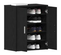 vidaXL Armario para Zapatos de Roble Negro 60 x 35 x 70 cm, Hecho de Madera, Tiene 2 Puertas con bisagras Guardar Zapatos en el Dormitorio o el Pasillo. Es un Organizador Que Incluye