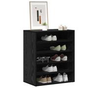 vidaXL Armario para Zapatos en Roble Negro de 60 x 35 x 70 cm. Es una Buena solución de Almacenamiento Hecha de Madera de ingeniería. Tiene 4 estantes para organizar Tus Zapatos en el Dormitorio, pa