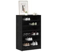 vidaXL Armario para Zapatos en Roble Negro de 60 x 35 x 92 cm. Este Almacenamiento en Madera de ingeniería no Tiene Puertas, Ideal para organizar el Dormitorio y el Pasillo. Es un Rack Organizador d
