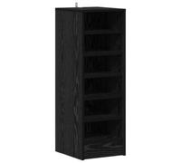 vidaXL Armario para Zapatos en Roble Negro 31.5 x 35 x 90 cm, Hecho de Madera compuesta. Tiene 6 estantes para Guardar Tus Zapatos de Manera Inteligente. Incluye un Organizador Interno y Tiene un AC