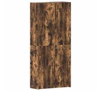 vidaXL Armario para Zapatos Roble Ahumado 80X35.5X180 cm Almacenamiento de Madera Sólida Interior Puertas con Bisagras Organizador Contemporáneo para Pasillo Dormitorio Estante Moderno con Estante