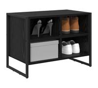 vidaXL Armario para Zapatos Roble Negro 60 x 35 x 44 cm, Sala de Estar, Rectangular, Duradero, Diseño Moderno para Comodidad, Distribución espaciosa, Ideal para reuniones Familiares y relajación
