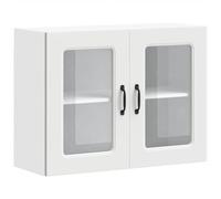 vidaXL Armario Pared Cocina Puerta de Cristal Kalmar Blanca, Unidad de Pared de Cocina, Armario para Pared de Cocina, Armario de Cocina en la Pared