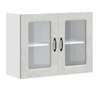 vidaXL Armario Pared Cocina Puerta de Cristal Kalmar Gris hormigón, Unidad de Pared de Cocina, Armario para Pared de Cocina, Armario de Cocina en la Pared