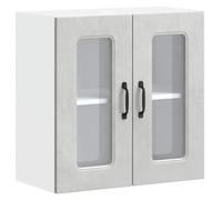 vidaXL Armario Pared Cocina Puerta de Cristal Kalmar Gris hormigón, Unidad de Pared de Cocina, Armario para Pared de Cocina, Armario de Cocina en la Pared