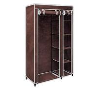 vidaXL Armario Plegable Portátil de Tela Marrón Ropero Mueble Ropa Temporal