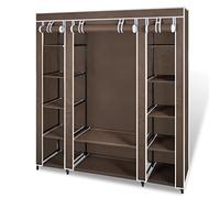 vidaXL Armario Portátil con Compartimentos Tela Marrón Ropero Mueble Temporal