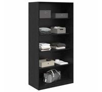 vidaXL Armario Roble Negro 100 x 50 x 200 cm Madera contrachapada, Armario Moderno, Almacenamiento Amplio, Estantería Elegante, Organizador de Ropa para Apartamento, Muebles Funcionales para el Dormi