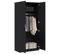vidaXL Armario moderno de roble negro – Madera contrachapada, 2 puertas, 90x52x200 cm