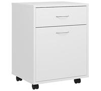 vidaXL Armario Rodante Cajonera Estantería Estante Oficina Habitación Muebles Mobiliario Almacenamiento de Madera Contrachapada Blanco 45x38x54 cm