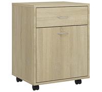 vidaXL Armario Rodante Cajonera Estantería Estante Oficina Habitación Muebles Mobiliario Almacenamiento de Contrachapada Roble Sonoma 45x38x54 cm