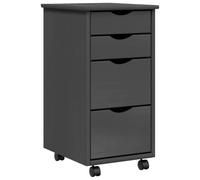 vidaXL Cajonera con Ruedas Moss Madera Maciza de Pino Gris, Armario con Ruedas, cajonera, Mueble con cajones, cajonera con Ruedas, Armario archivador