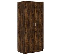 vidaXL Armario Ropero Guardarropa Closet Organizador de Ropa Aparador Dormitorio Muebles Madera Contrachapada Color Roble Ahumado 80x52x180 cm