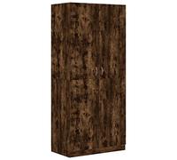 vidaXL Armario Ropero Guardarropa Closet Organizador de Ropa Aparador Dormitorio Muebles Madera Contrachapada Color Roble Ahumado 90x52x200 cm