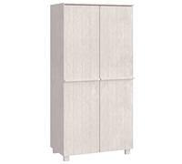 vidaXL Armario Ropero Guardarropa con Puertas Cajones Almacenaje Calzado Muebles de Dormitorio de Madera Maciza de Pino Blanco 89x50x180 cm