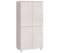 vidaXL Armario Ropero Guardarropa con Puertas Cajones Almacenaje Calzado Muebles de Dormitorio de Madera Maciza de Pino Blanco 89x50x180 cm