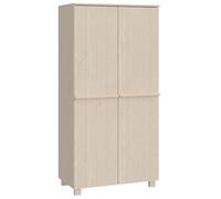 vidaXL Armario Ropero Guardarropa con Puertas Cajones Almacenaje Calzado Muebles de Dormitorio Madera Maciza de Pino Marrón Miel 89x50x180 cm