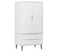 vidaXL Armario Ropero Guardarropa Mueble Cajones Compartimento Estante Dormitorio Sala de Estar Vestíbulo Madera Maciza de Pino Blanco