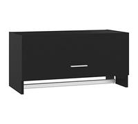 vidaXL Armario Ropero Guardarropa Percha Dormitorio Habitación Muebles Mobiliario Estantes Organizador de Madera Contrachapada Negro 70x32,5x35 cm
