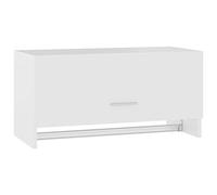 vidaXL Armario Ropero Guardarropa Percha Dormitorio Habitación Muebles Mobiliario Estantes Organizador de Madera Contrachapada Blanco 70x32,5x35 cm