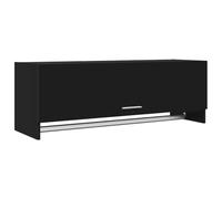 vidaXL Armario Ropero Guardarropa Percha Dormitorio Habitación Muebles Mobiliario Estantes Organizador de Madera Contrachapada Negro 100x32,5x35 cm