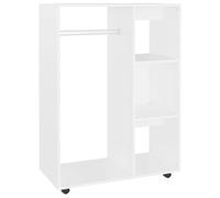 vidaXL Armario Ropero Guardarropa Percha Dormitorio Habitación Muebles Mobiliario Estantes Organizador de Madera Contrachapada Blanco 80x40x110 cm