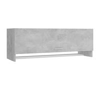 vidaXL Armario Ropero Guardarropa Percha Dormitorio Habitación Muebles Mobiliario Estantes Organizador de Contrachapada Gris Hormigón 100x32,5x35 cm